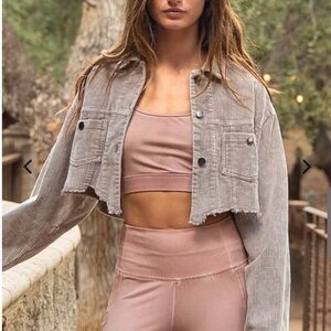 Powdered Taupe Short Corduroy Jacket
